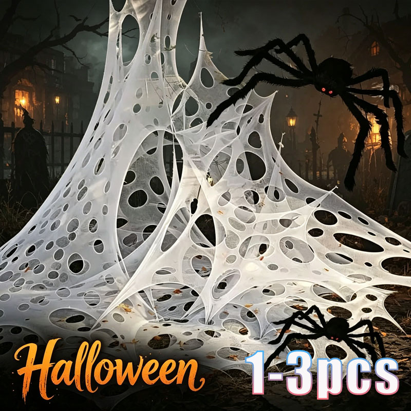 Spider Web Halloween Decoration - 1x2m 1x4m 2x4m Nep Spinnenweb Decoratie