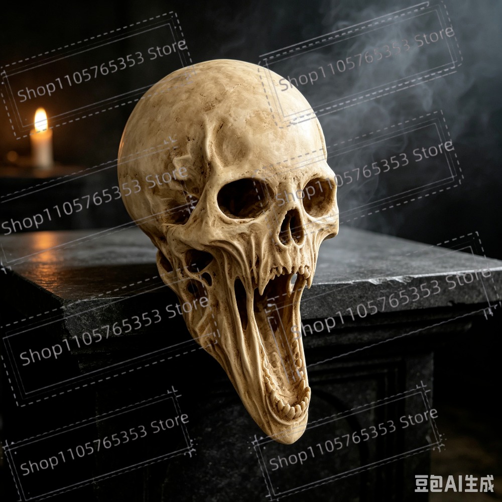 Halloween Skeleton Decoration - Gotisch Schreeuwend Schedelbeeld Horror Bevredigende Skeletkop