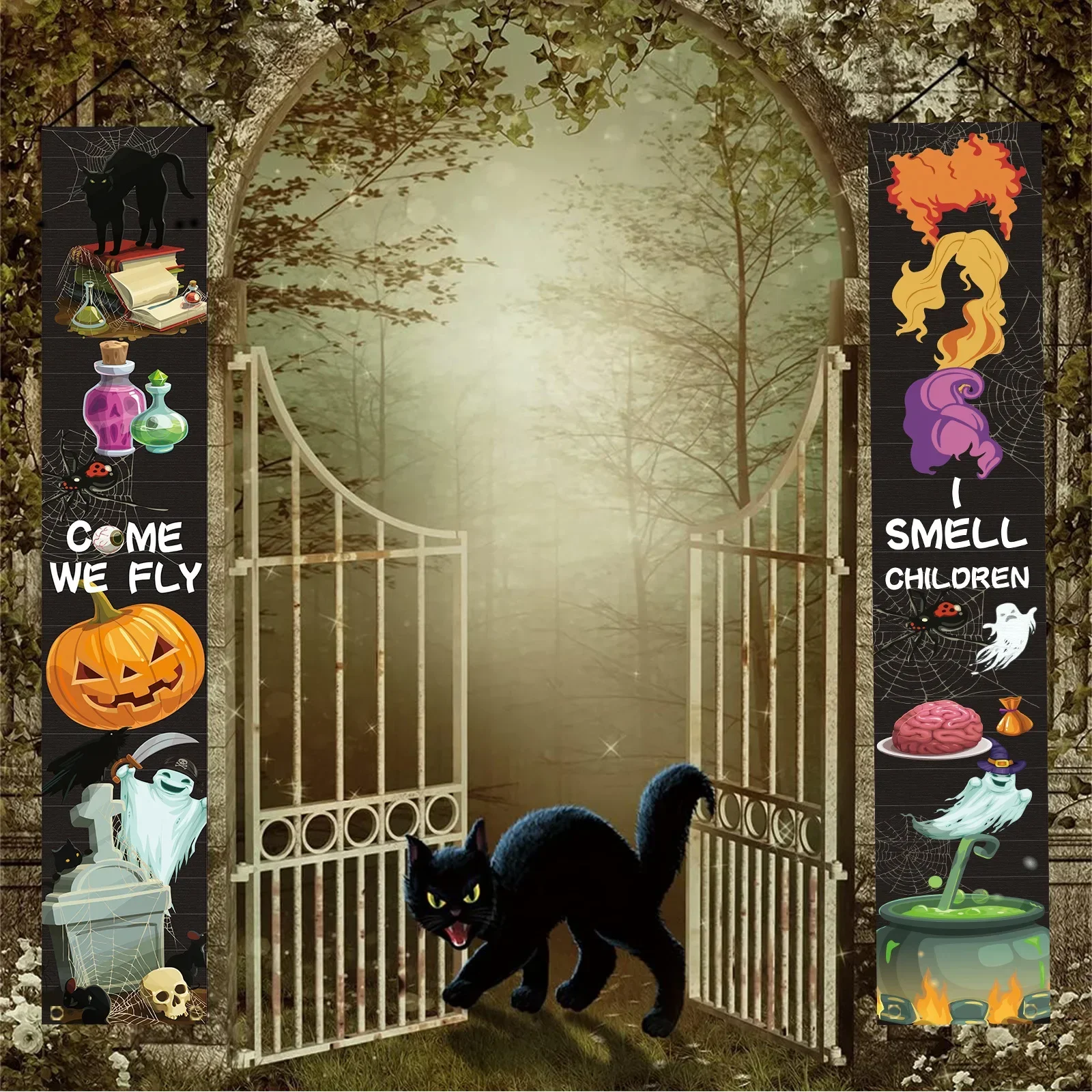 Spider Web Halloween Decoration - Halloween Pompoen Couplet Horror Spinnenweb Sfeer