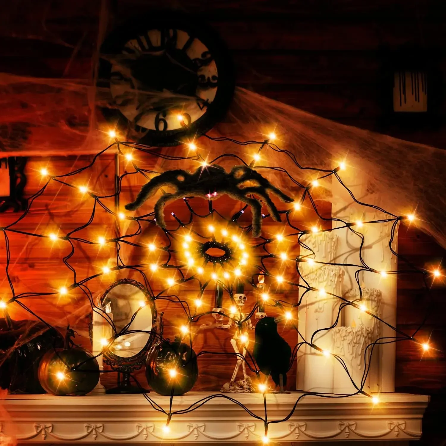 1-4 stuks Halloween spinnenweb - Halloween Led String Lights Orange recensie en prijs