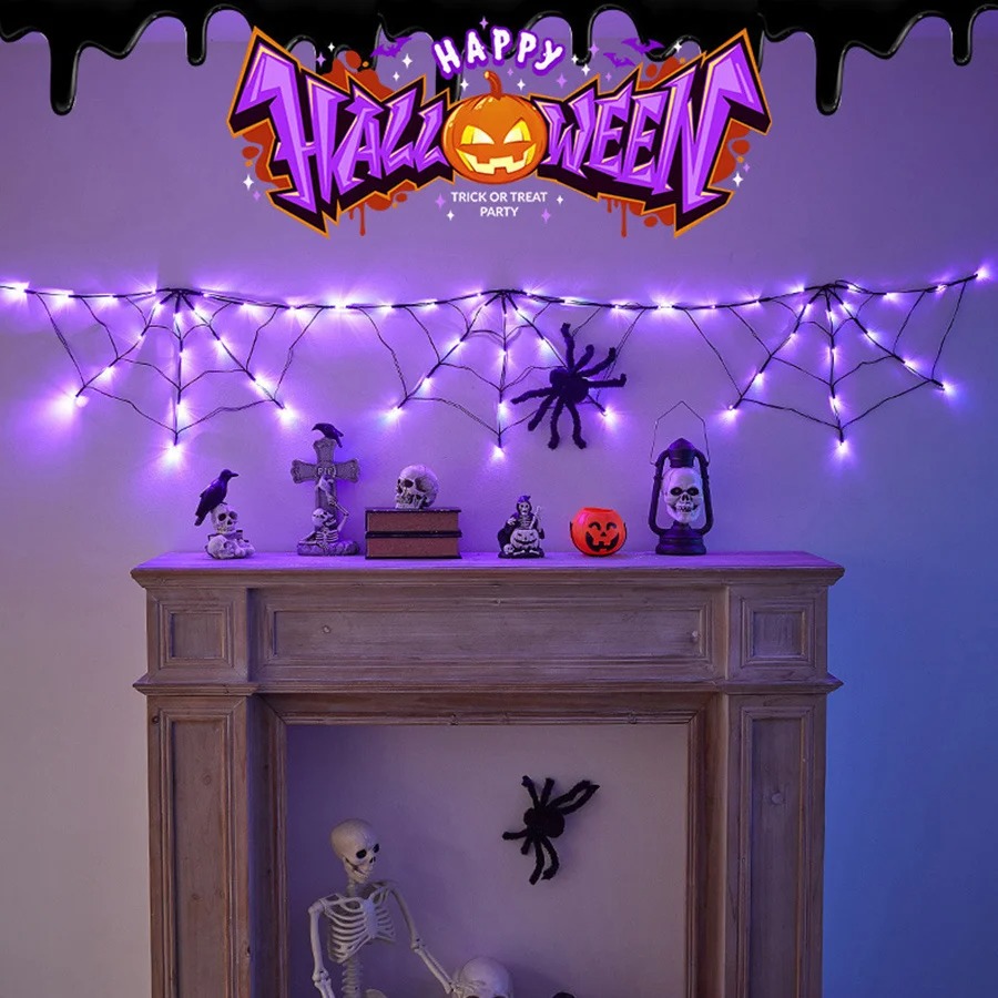 Halloween Spider Web String Li - Halloween Led String Lights Orange recensie en prijs